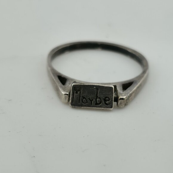 Yes No Maybe Ring 925 Sterling Silver Decision maker Dice Fun Spinner SIZE 8.5 - Picture 10 of 11